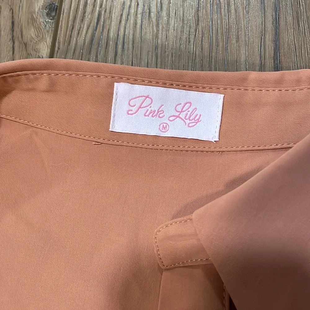 Pink Lily rust utility shirt dress - Picture 3 of 7